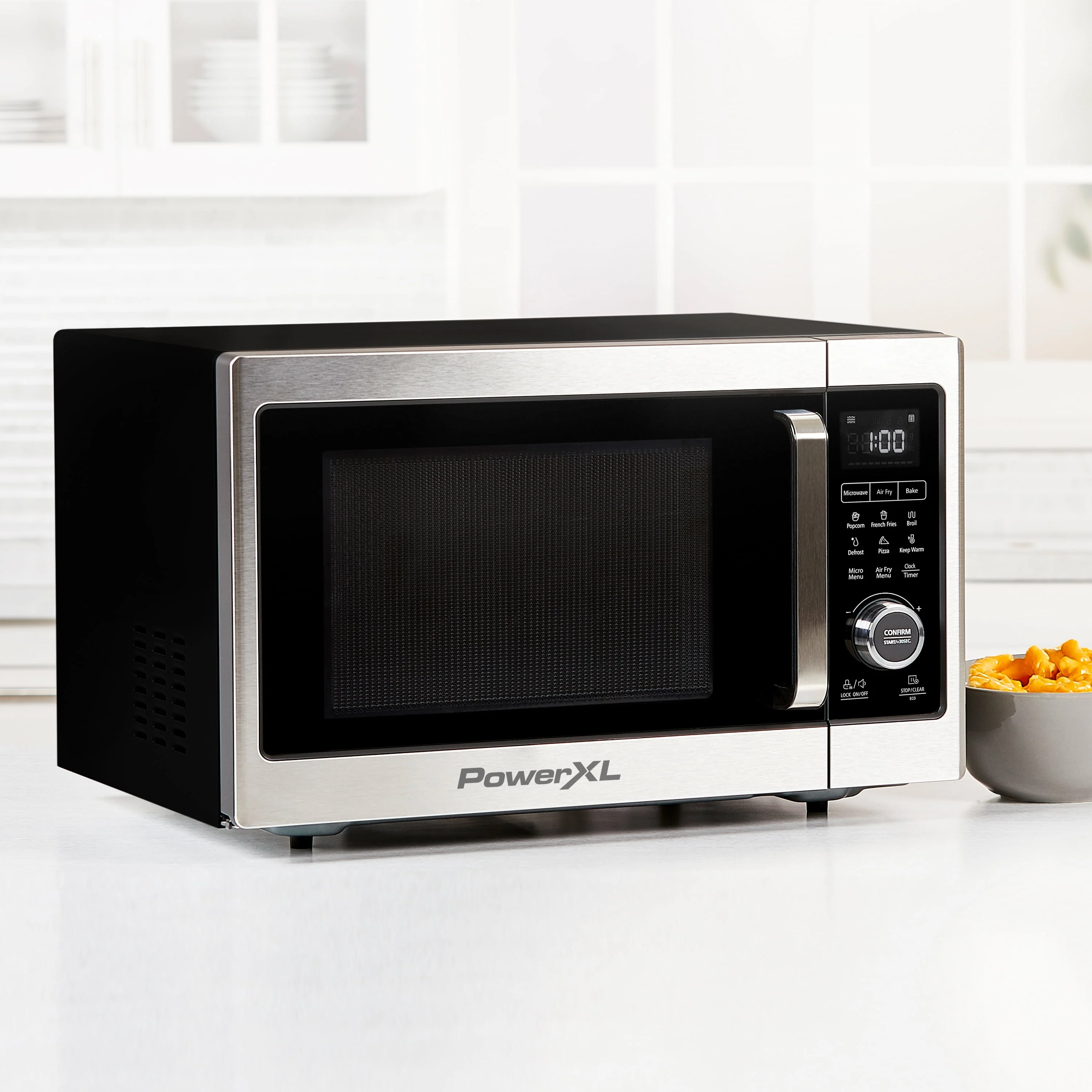 Powerxl Microwave Air Fryer Plus, Stainless Steel / Black, 1cu. Ft