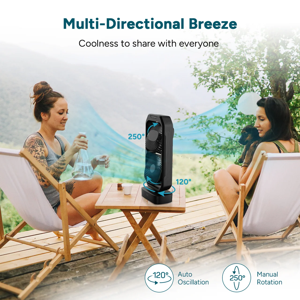 16 inch Dual Oscillating Tower Fan