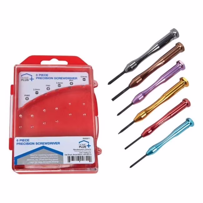 Home Plus 3500011 Precision Screwdriver Set  Multi Color  6 Per Case - pack of 12