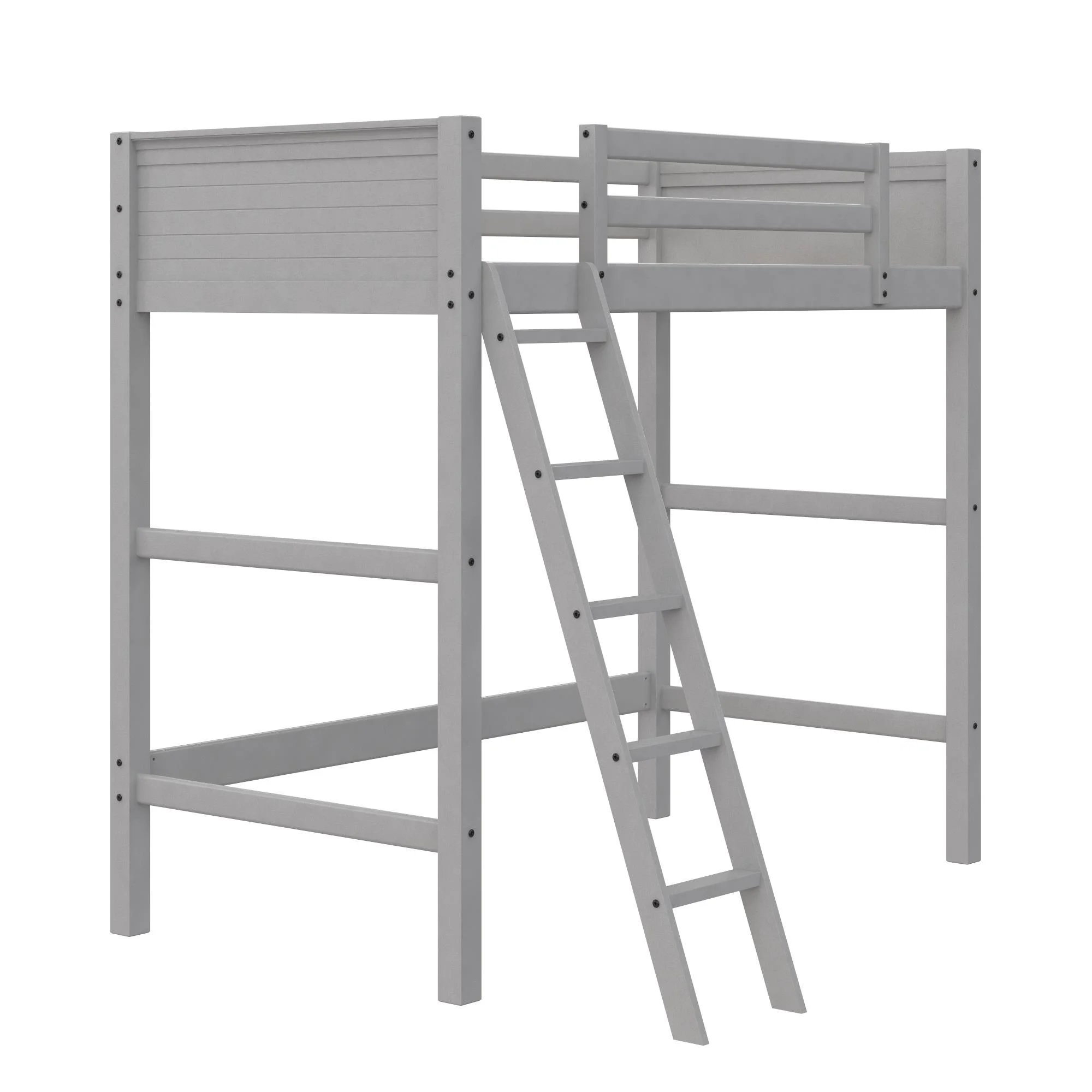 Your Zone Kiarah Twin Loft Bed with Ladder, White