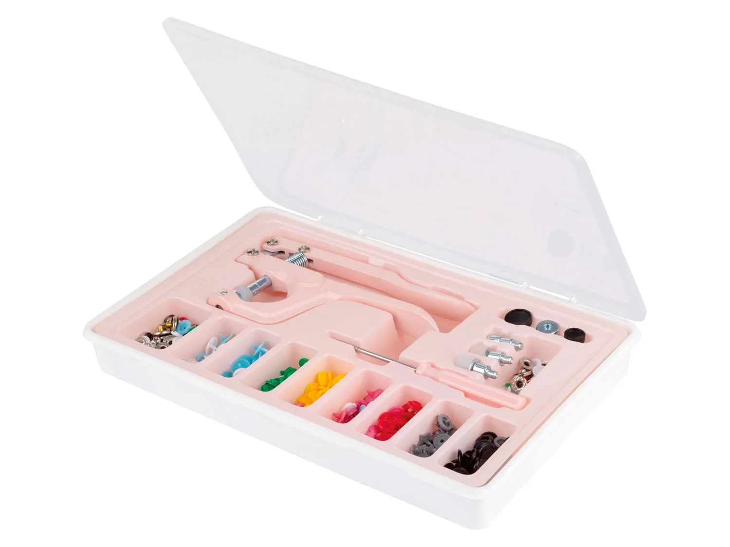 crelando Set de boutons-pression avec pince, 110 pices