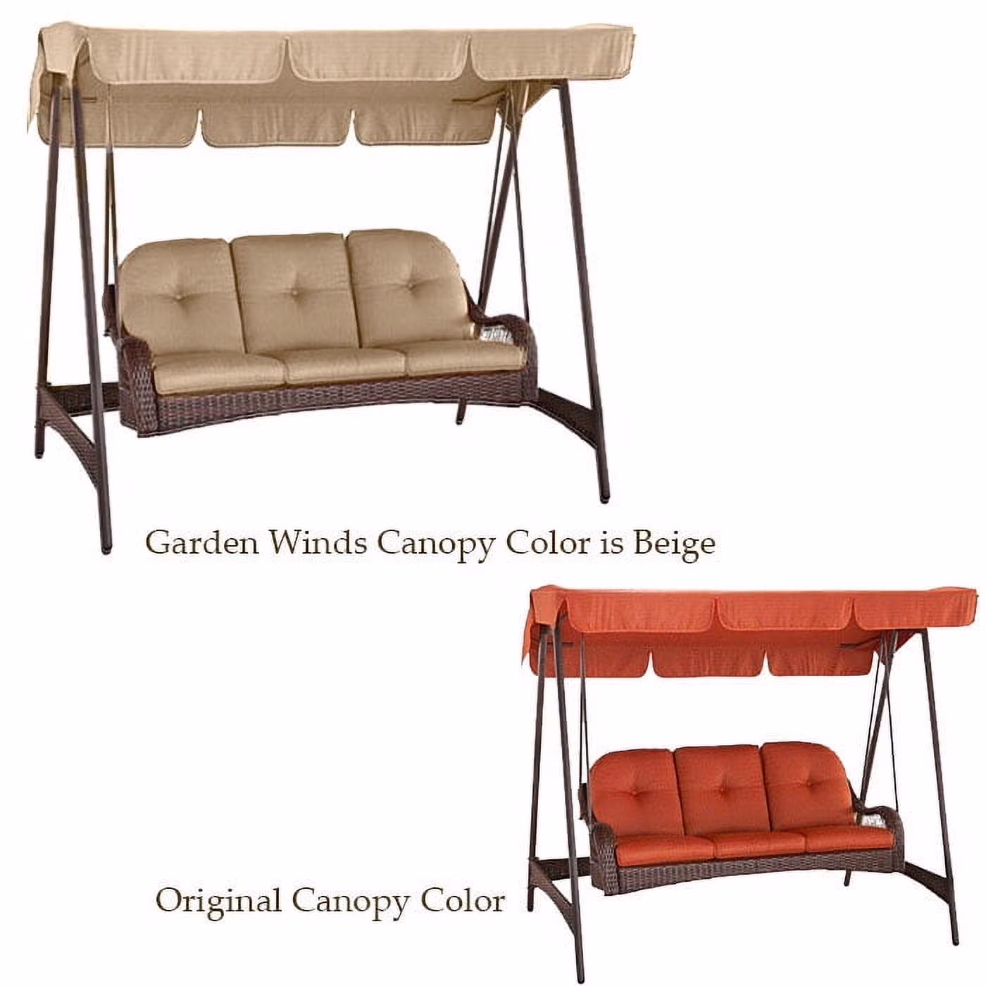 Garden Winds Replacement Canopy Top for Azalea Ridge 3 Person Swing -  REPLACEMENT CANOPY TOP ONLY METAL FRAME NOT INCLUDED