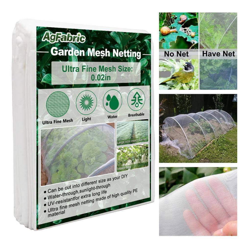 6.5 ft. x 10 ft. White Insect Barrier Netting Garden Netting Protect Plants Against Bugs Birds and Squirrels