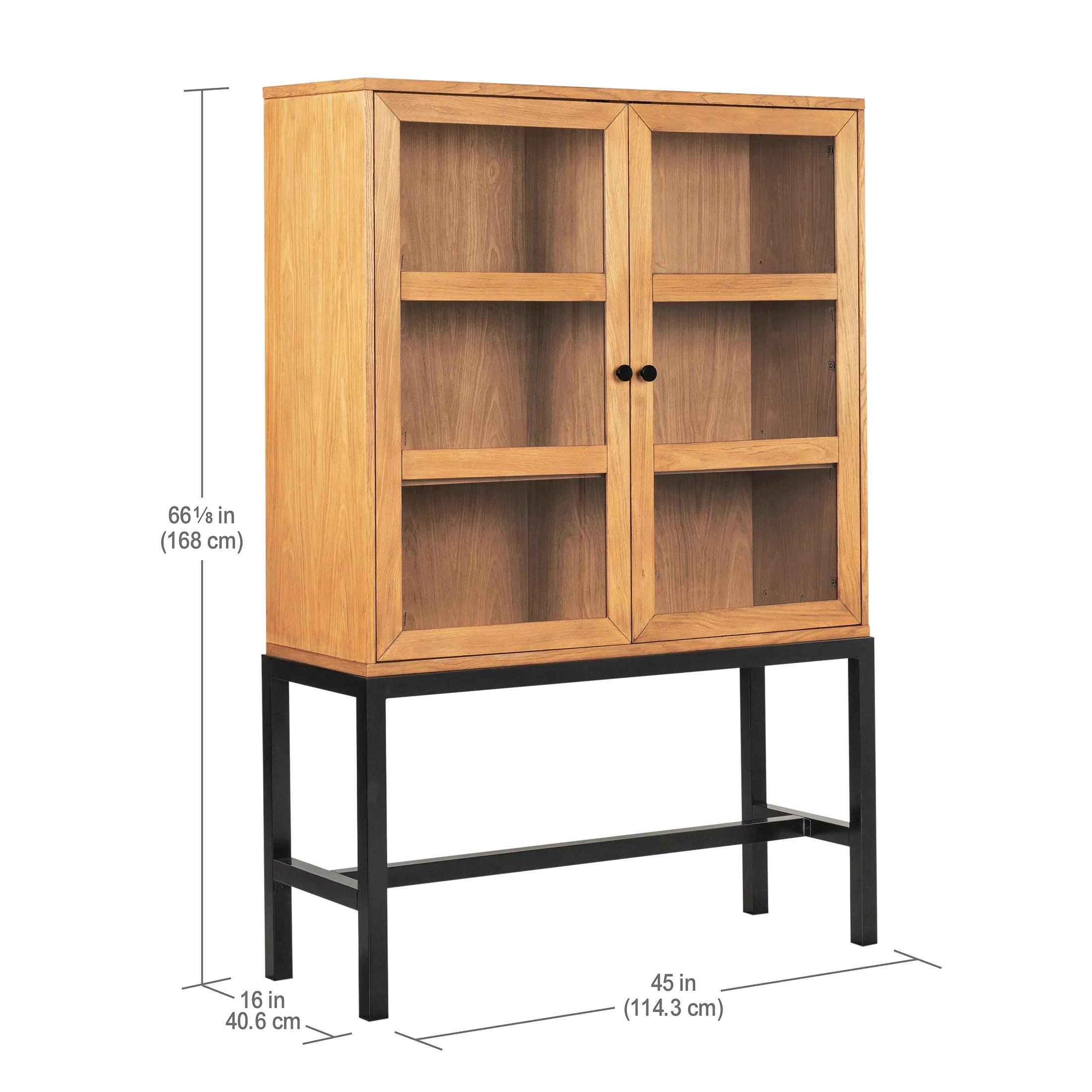Better Homes & Gardens Ezra China Cabinet, Light Honey Finish