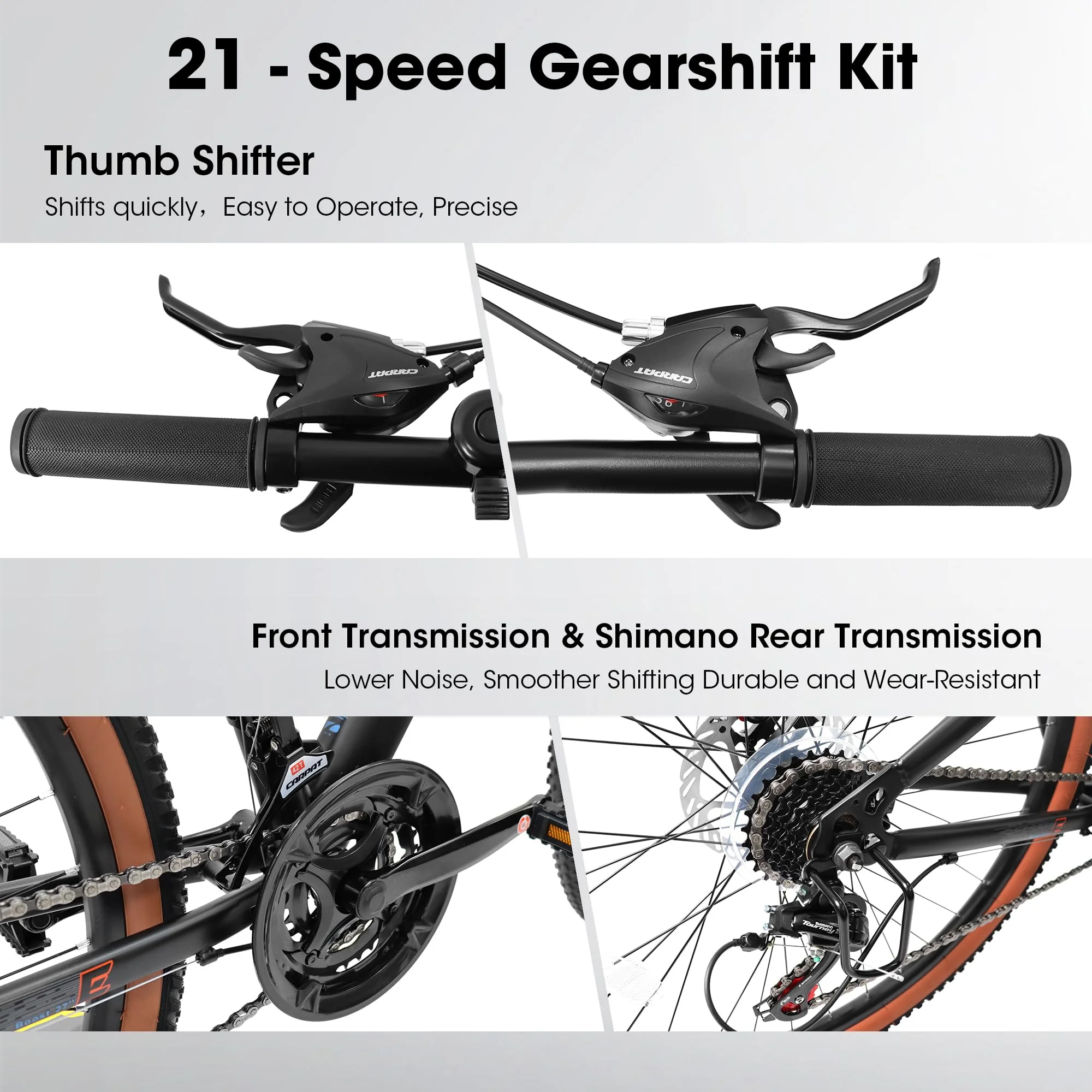 27.5 in Mountain Bike for Adults, Durable High Carbon Steel Frame, Disc Brakes, Stylish Brown Edge Tires, Ideal for Commuting and Outdoor Exploration