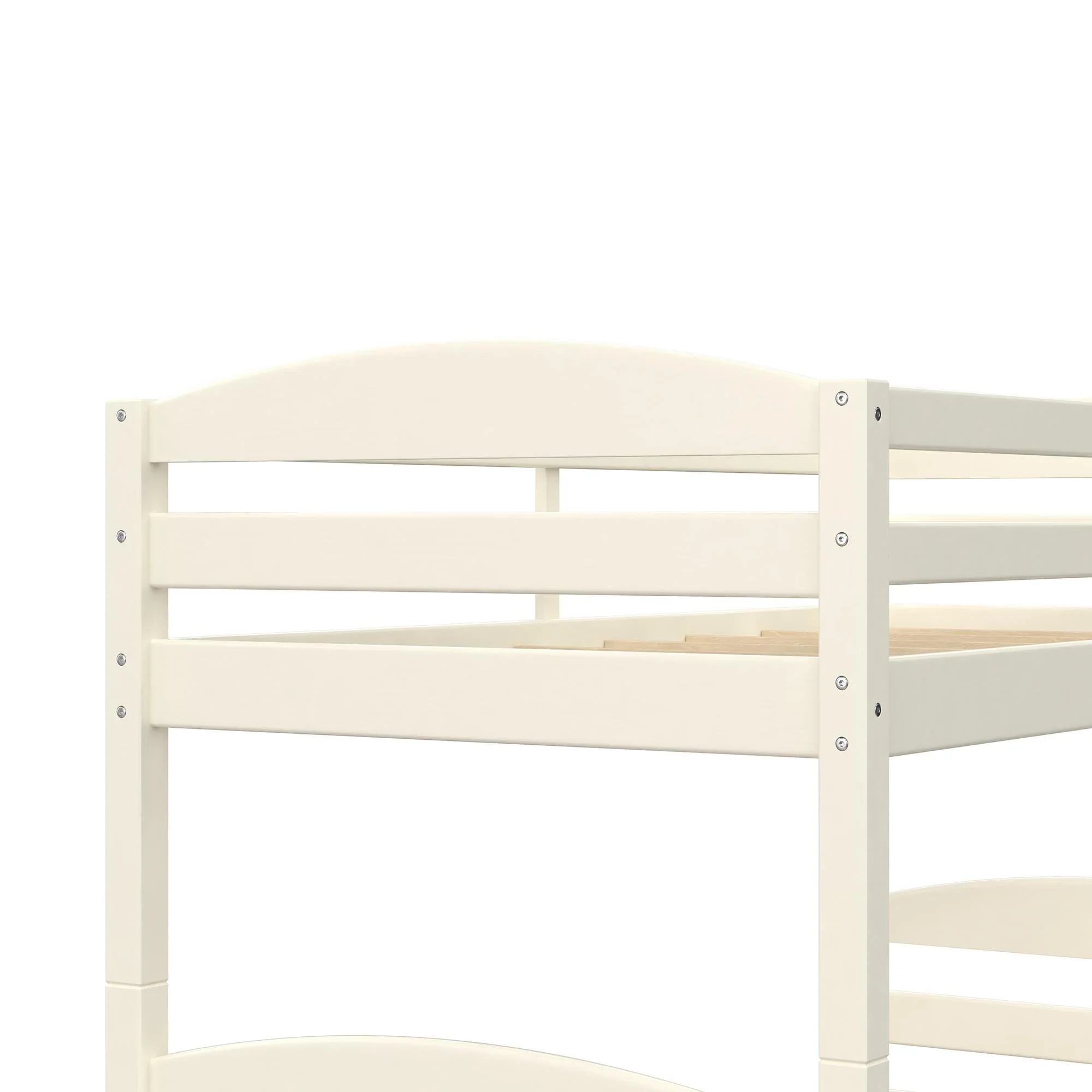 Better Homes & Gardens Leighton Solid Wood Twin-over-Twin Convertible Bunk Bed, Vanilla