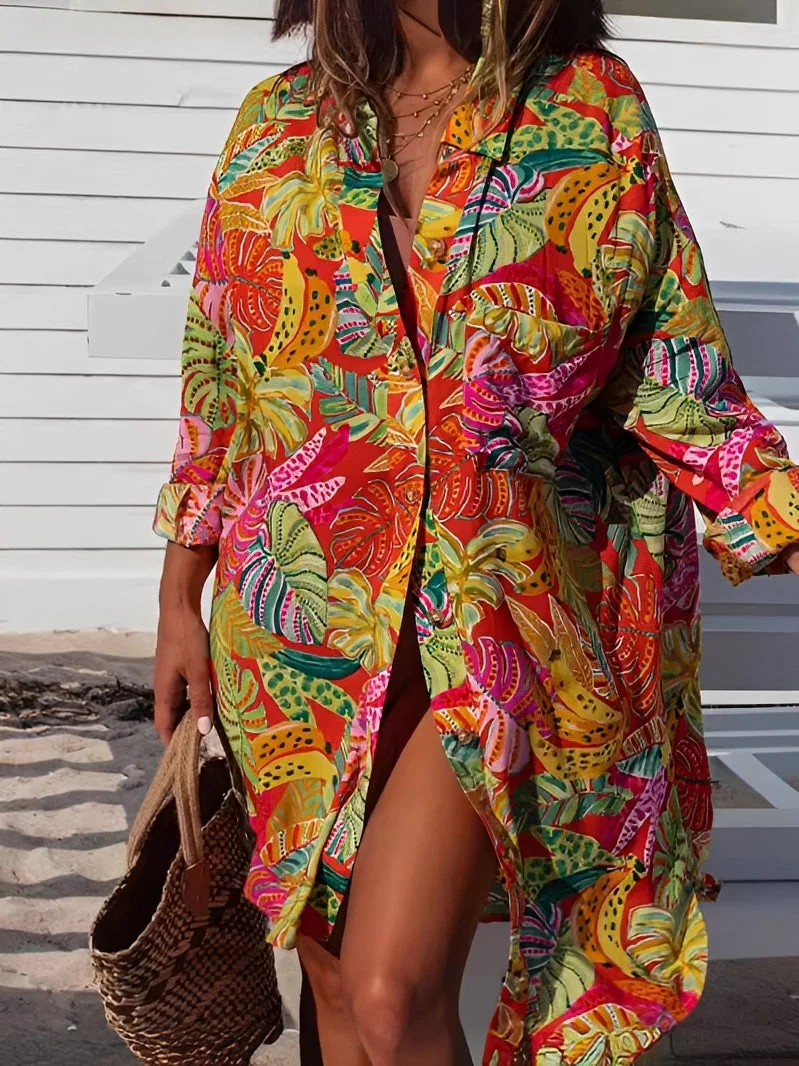 Montes - Robe Chemise à Boutons Florale