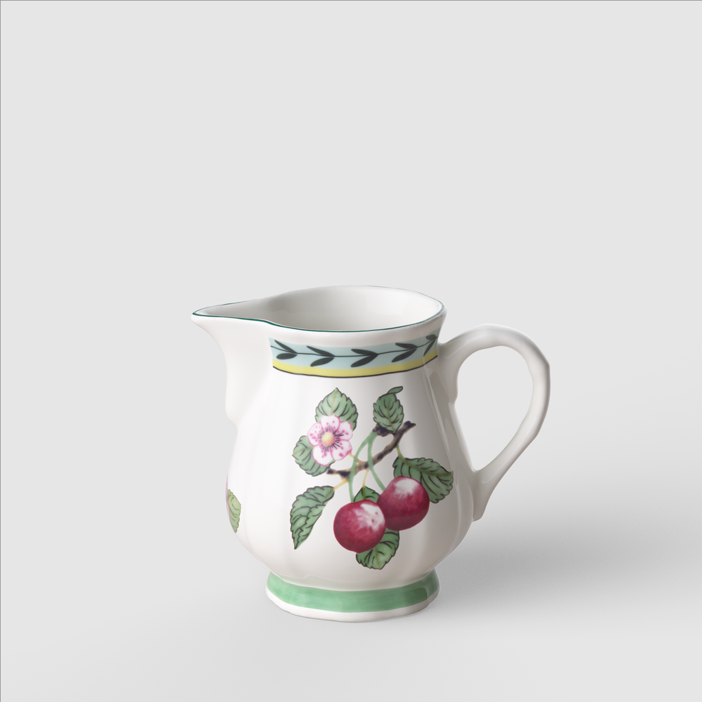 French Garden Creamer - Multi-colored, 6.8 oz, Premium Porcelain