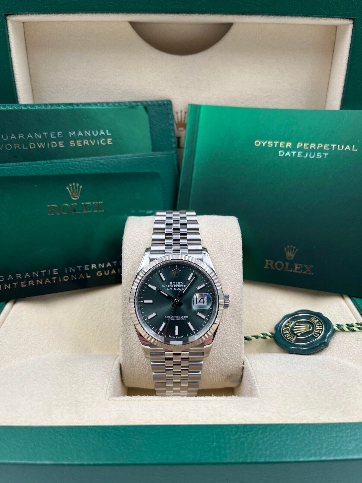 [Super Clone]RLX  Datejust 36mm 126234-0051 Mint Green Dial Jubilee Bracelet Watch