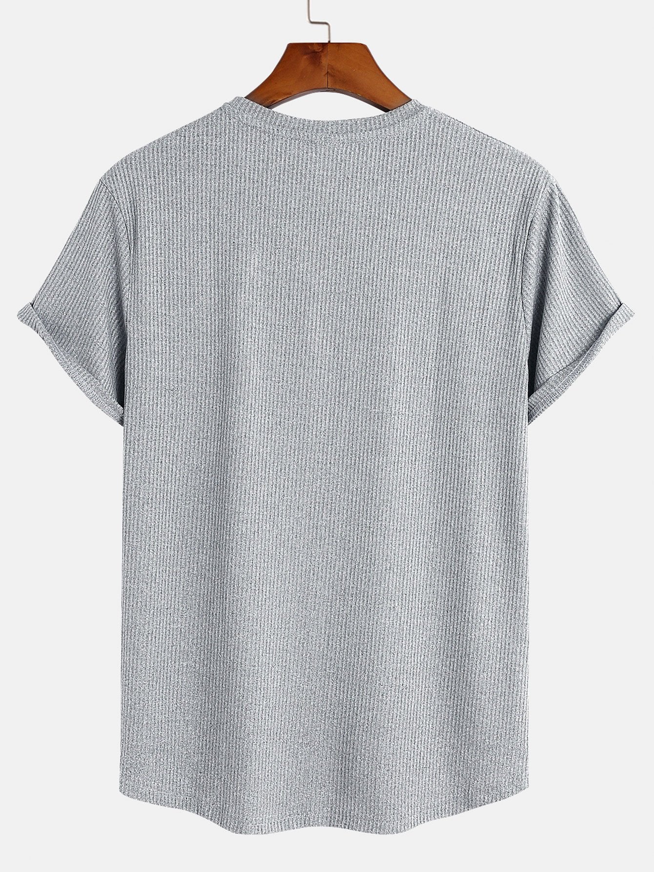 T-shirt texturé à ourlet arrondi et coupe ajustée