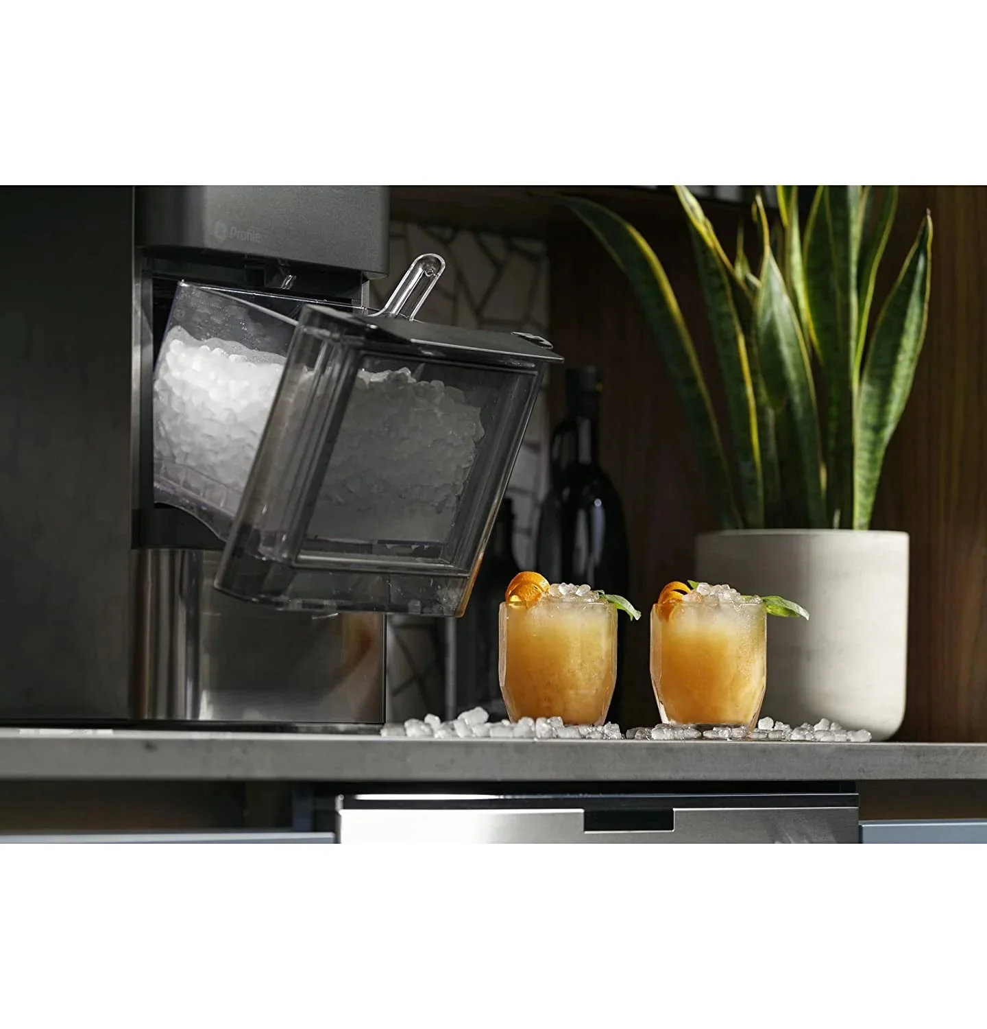 2.0 Countertop Nugget Ice Maker | Ice Machine with Wifi Connectivity | Smart Home Kitchen Essentials | Black Stainless