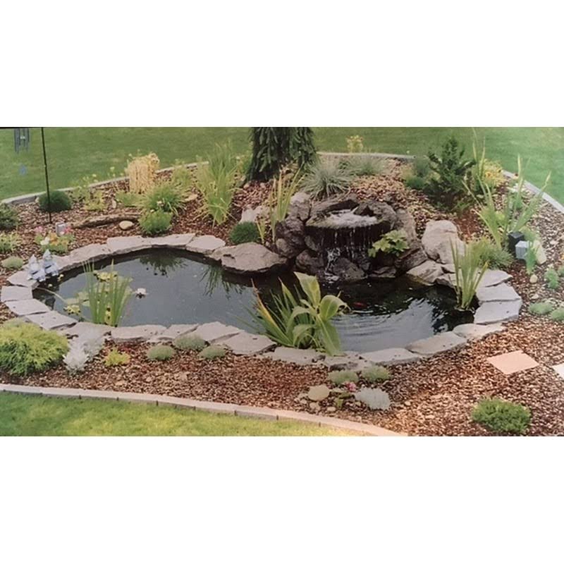 Smiley Scapes Water Garden Fountain Koi Pond Kit Liner & 620 GPH Pump 13 x 15 + Lilies