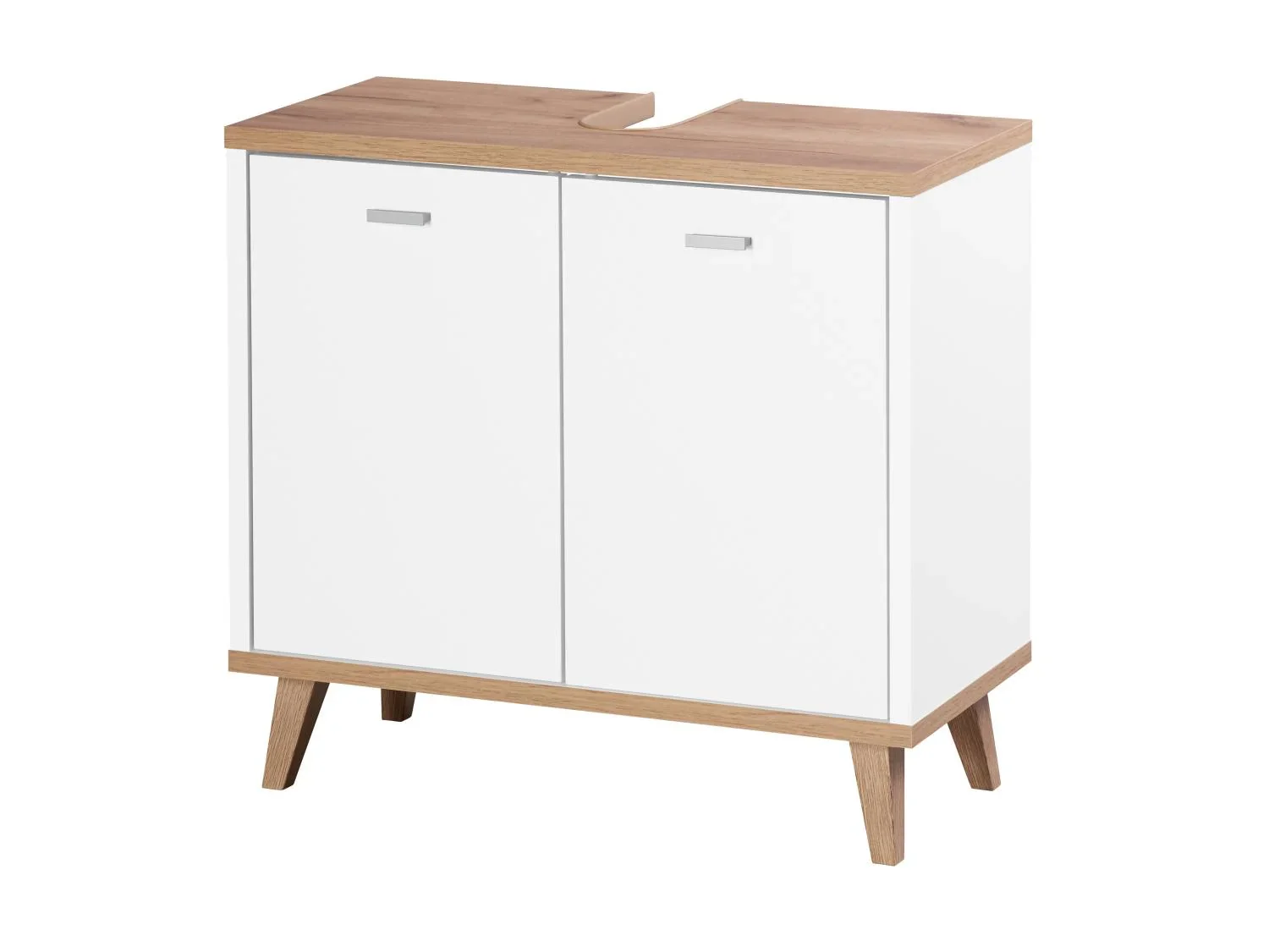 LIVARNO home Meuble sous vasque Corfu, 60 x 55 x 28 cm, blanc/imitation chne