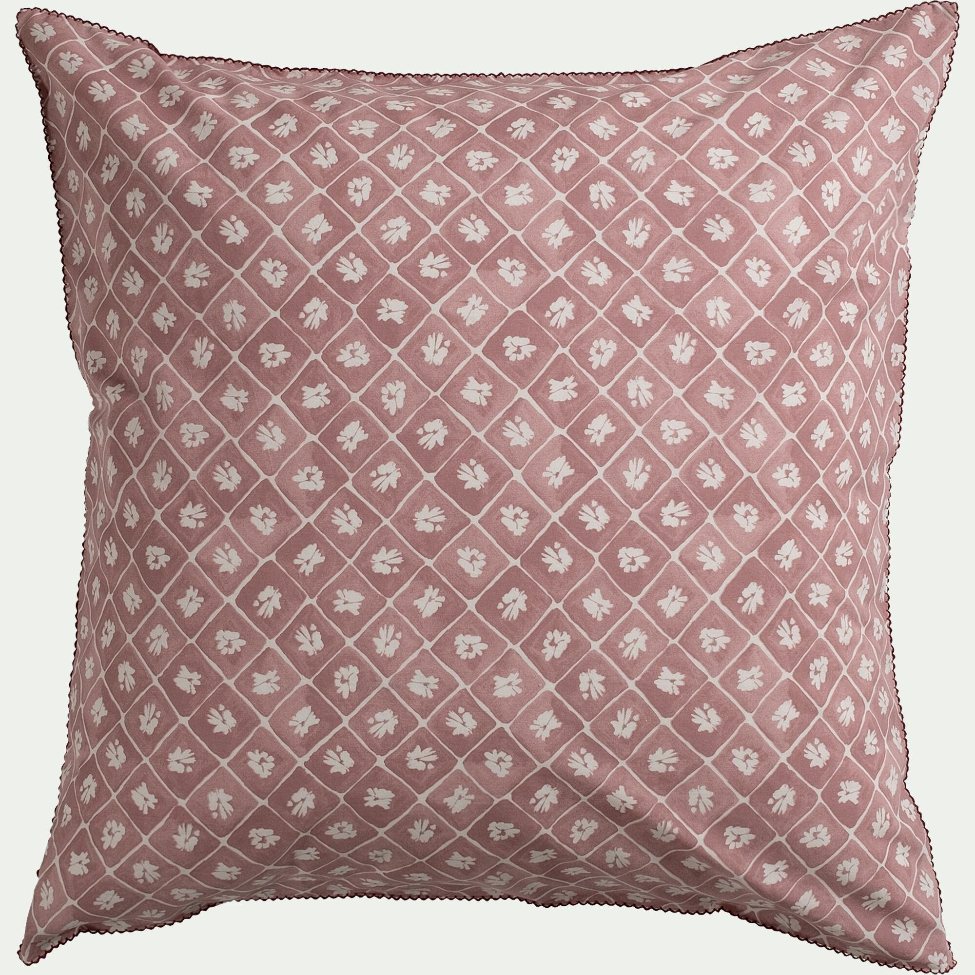 PIASTRE - Housse de couette 260x240cm et 2 taies d'oreiller 63x63cm en coton lavé - rose
