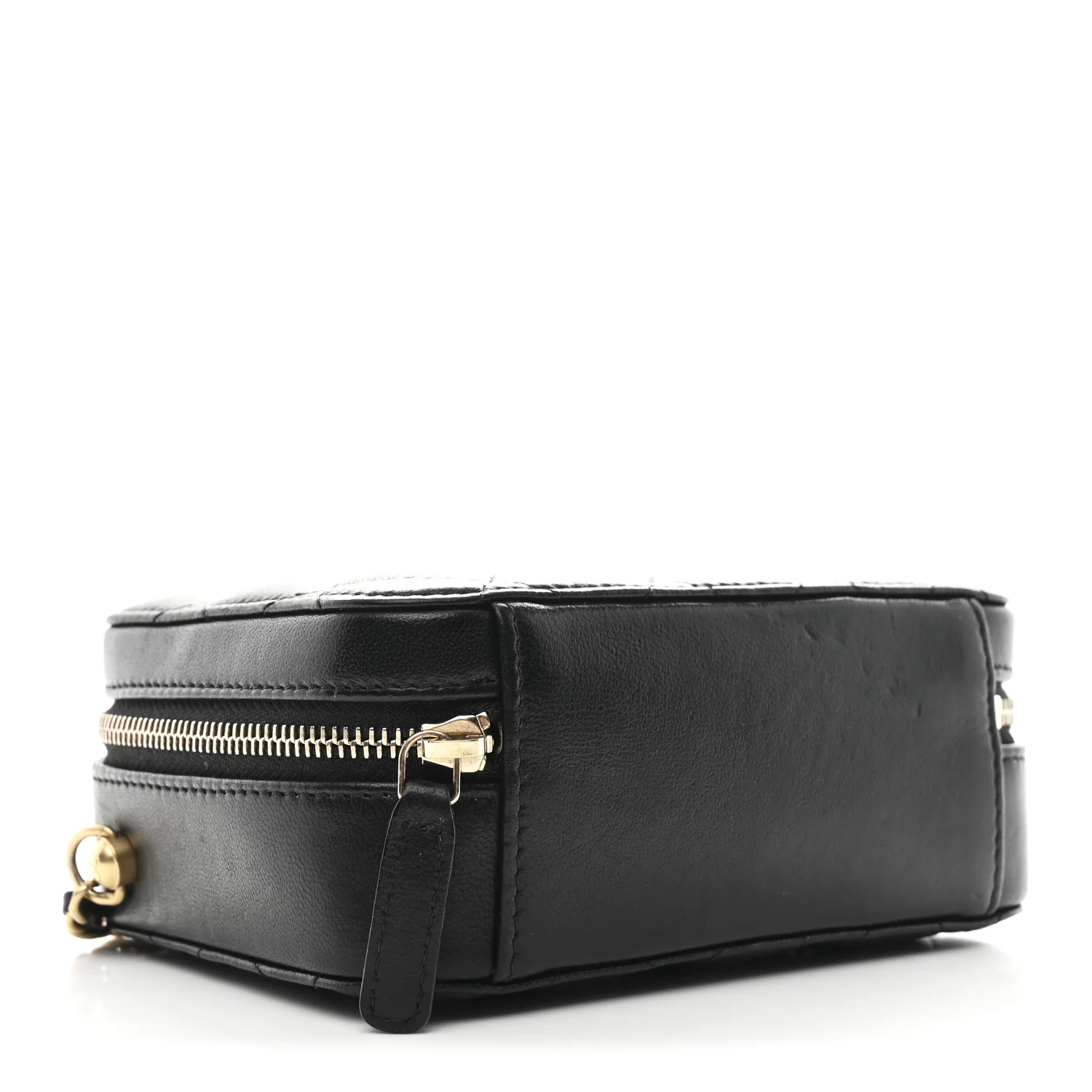 Lambskin Quilted CC Pearl Crush Camera Case Black
