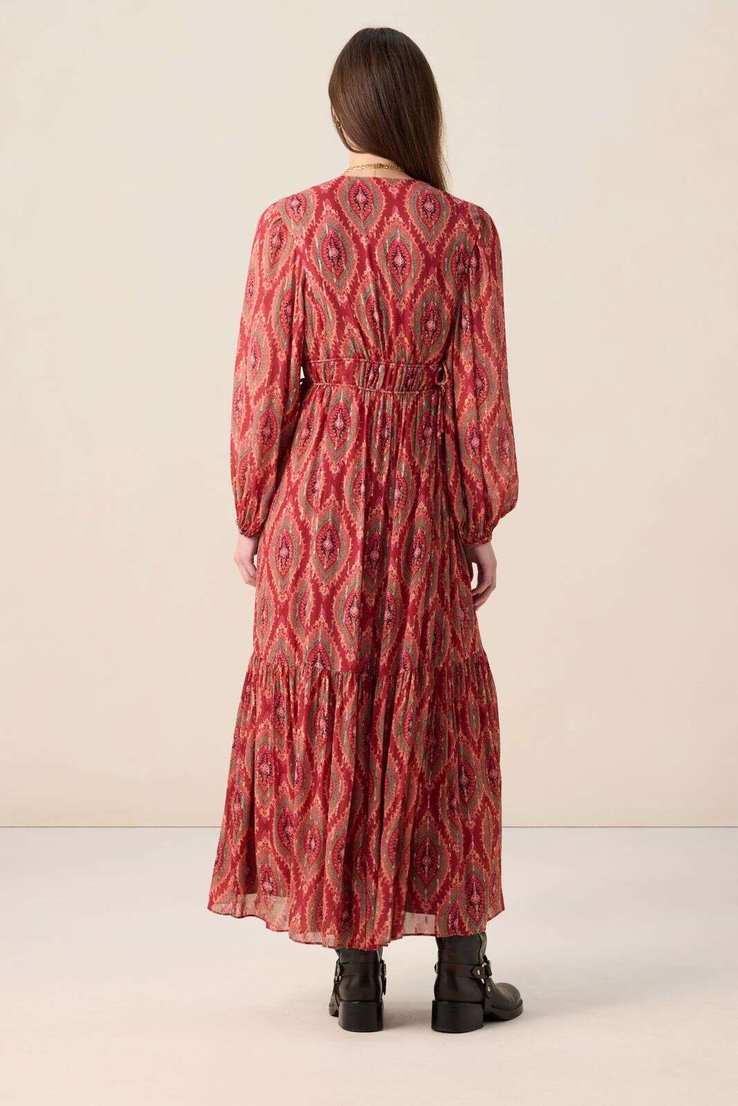 Rode maxi jurk met print