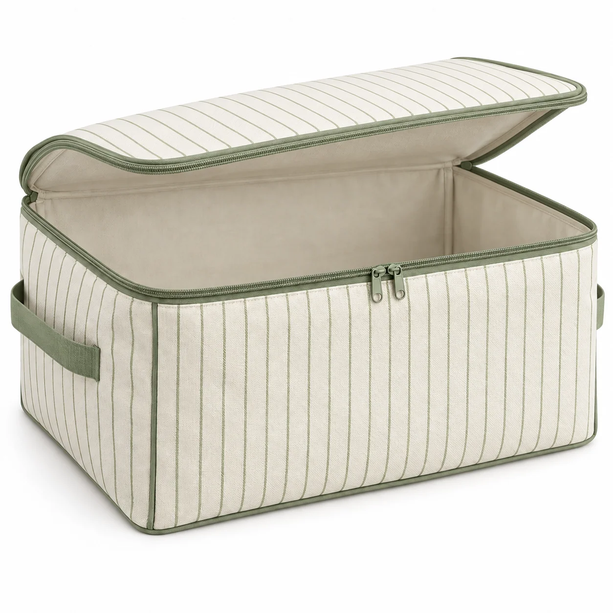 Sage Stripe Clothes Storage Bag, Standard