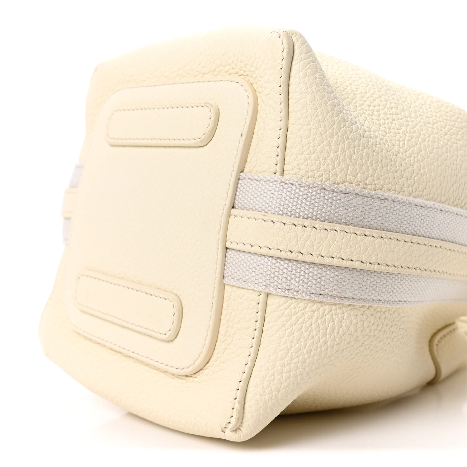 Grained Calfskin Micro Bale Bag Whisper White