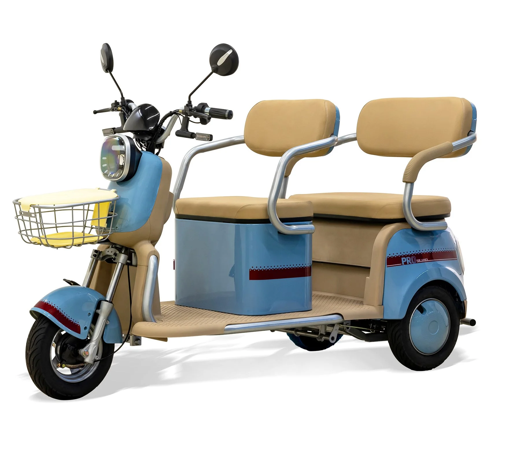 MGC E-Trike 3-Wheel Electric Cart 17 MPH, 2-Seater Adult Scooter Blue(Blue) - Image 4