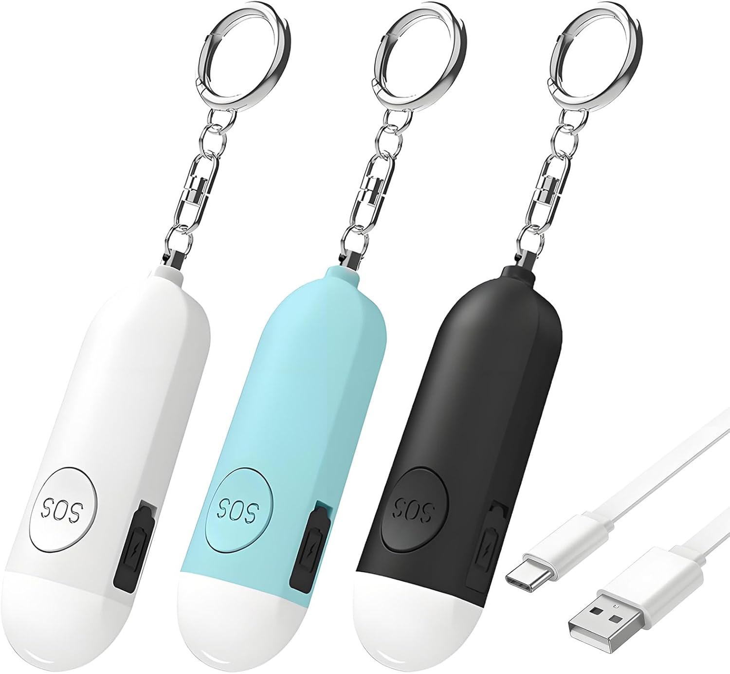Personal Safety Alarm for Women, 12 Pack 140DB Self Defense Keychain Alarm with SOS Strobe Light, LED Lights, Emergency Safety Siren for Women, Men, Children, Elderly