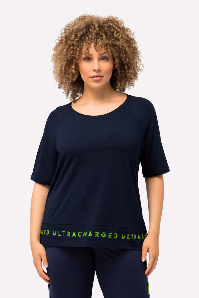 Classic fit half-sleeve crew neck T-shirt with hem inscription