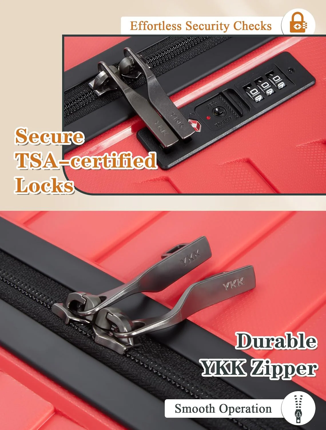 Ensemble de 5 valises à roulettes, valise rigide en ABS avec roulettes multidirectionnelles