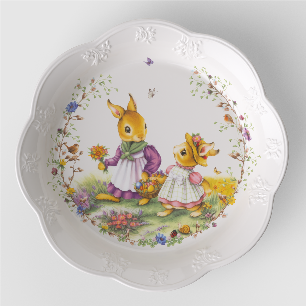 Spring Fantasy Centerpiece bowl - Green, 22 oz, Premium Porcelain