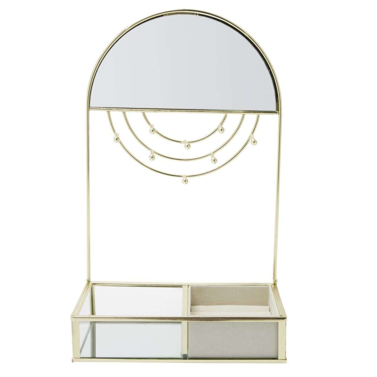 Porte-bijoux métal doré avec miroir 18x10xH30cm