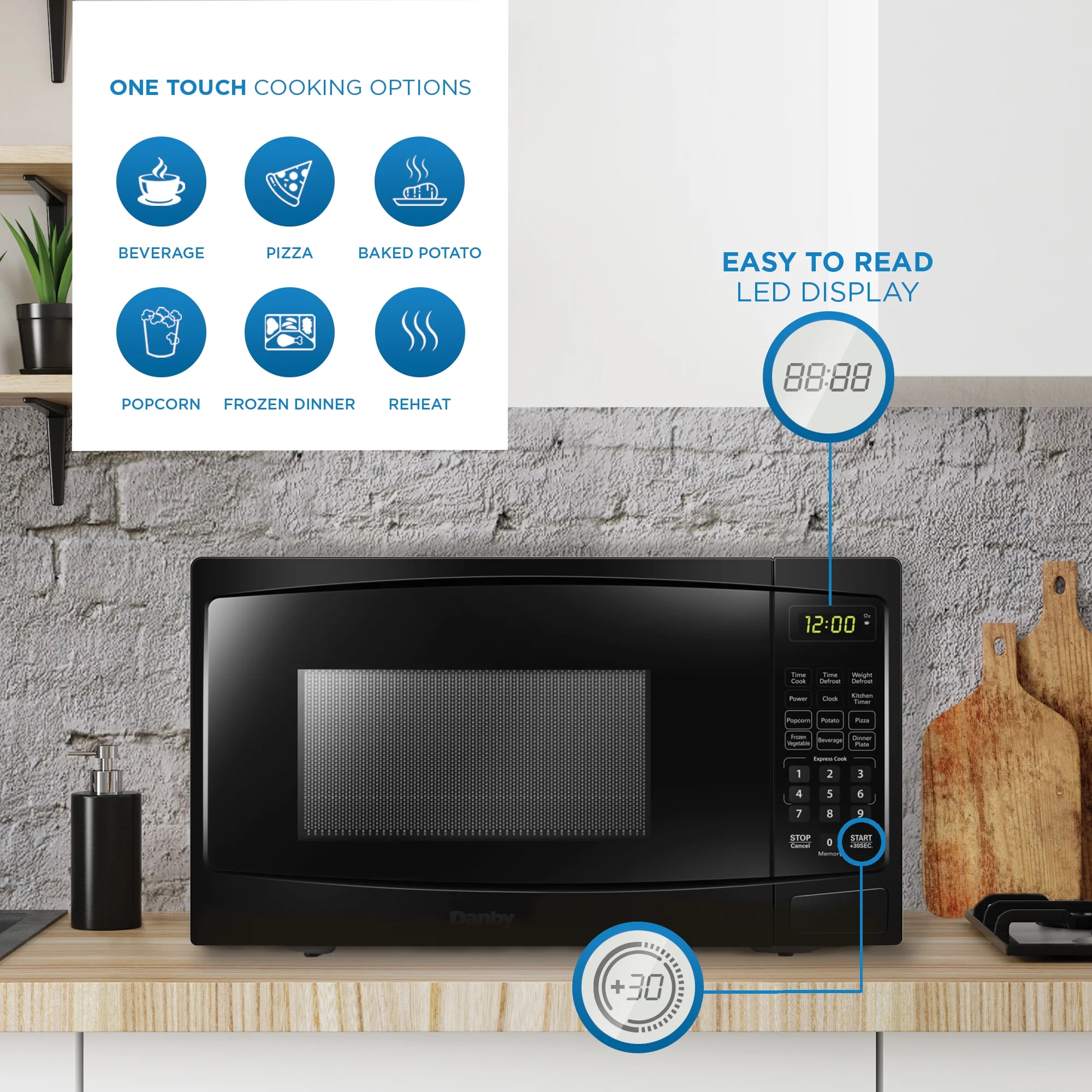 700W 0.7 Cubic Feet Convenient User-Friendly Countertop Microwave, Black(Black) - Image 2
