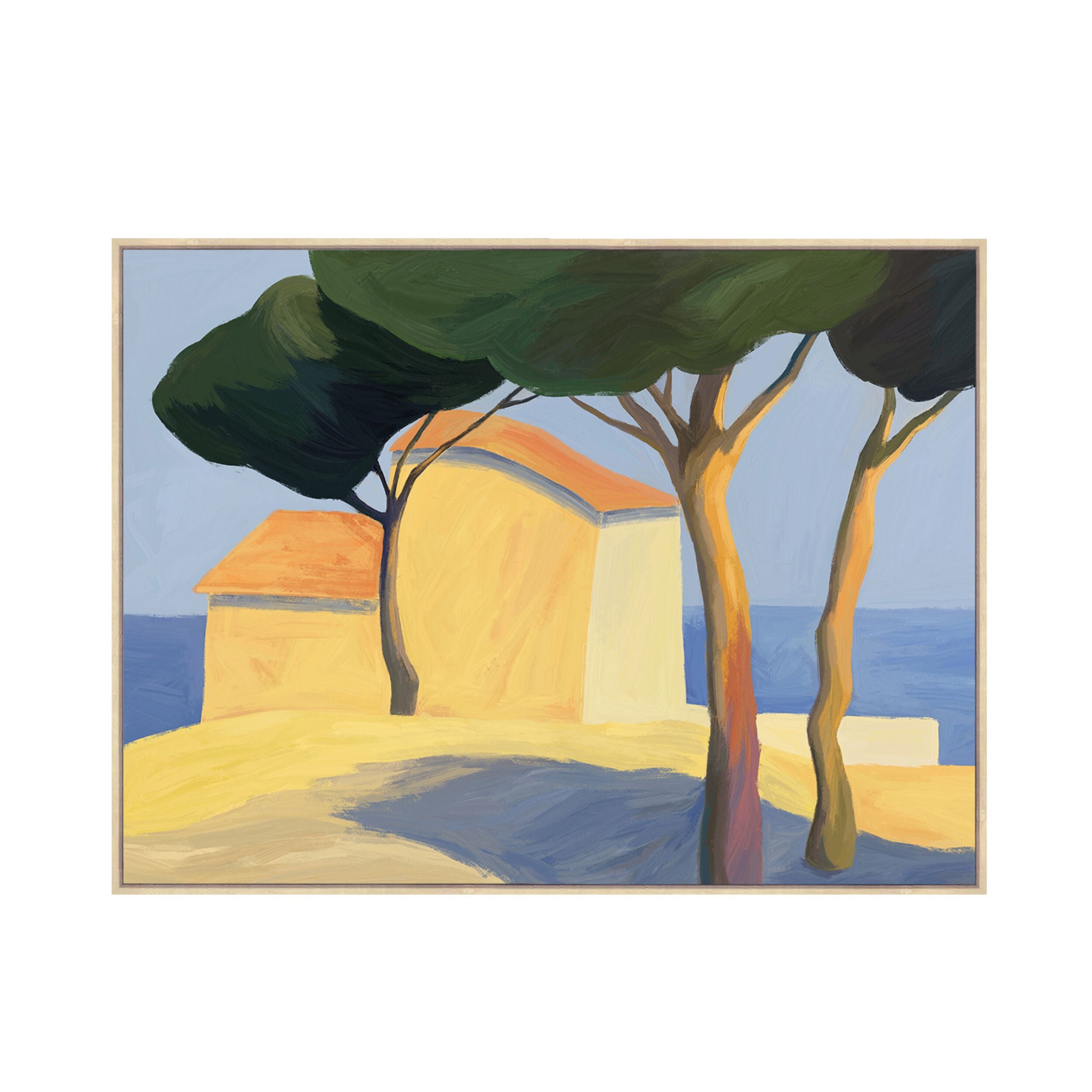 Mediterranean Vista Framed Textured Print 120x90cm
