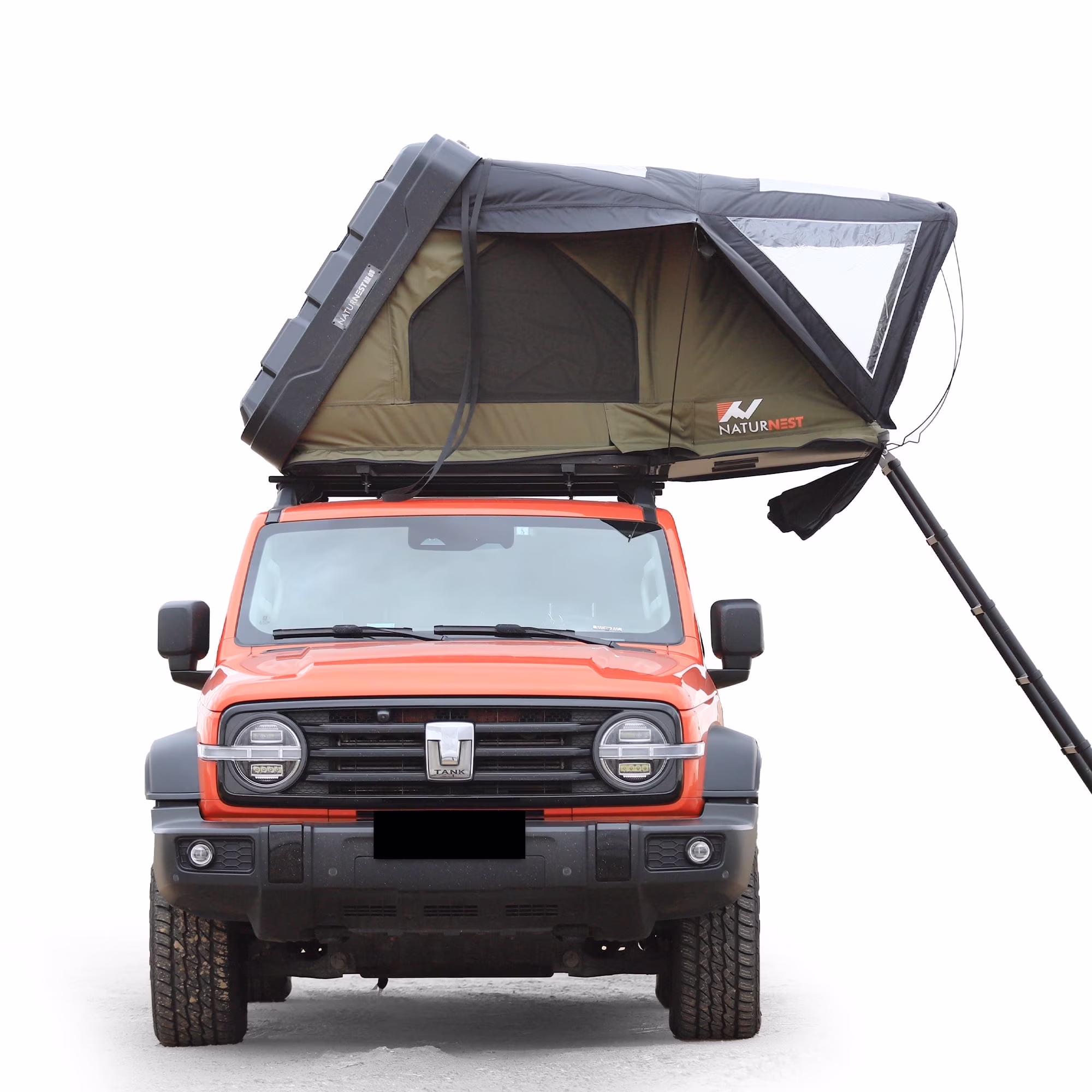 Rooftop Tent HardShell with Luggage Rack,Camping Tent for Van Suv Truck Car Vehicle Outdoor, 2-3 Person