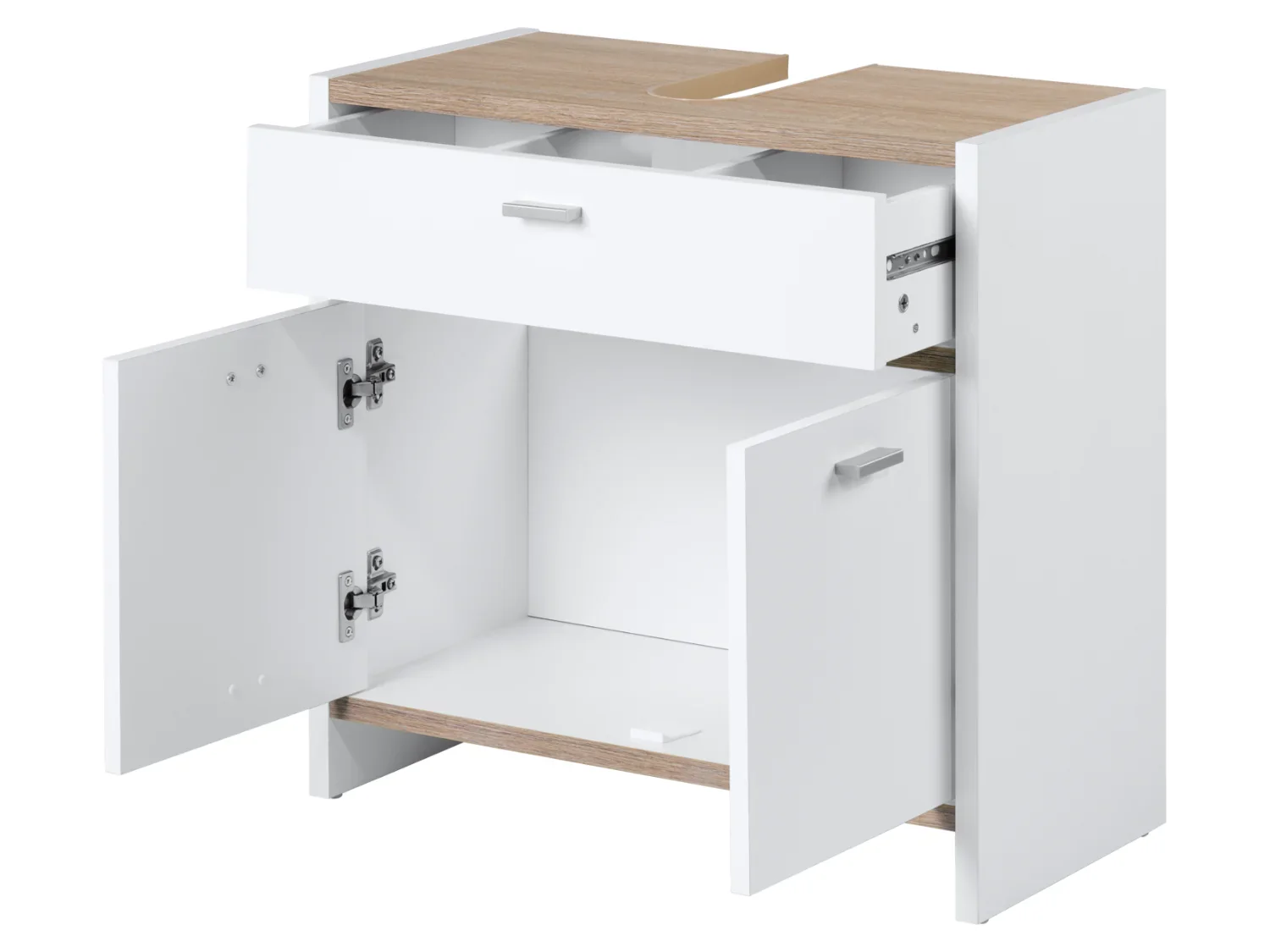 LIVARNO home Meuble sous-vasque, 58,1 x 54,5 x 28 cm, blanc/imitation chne