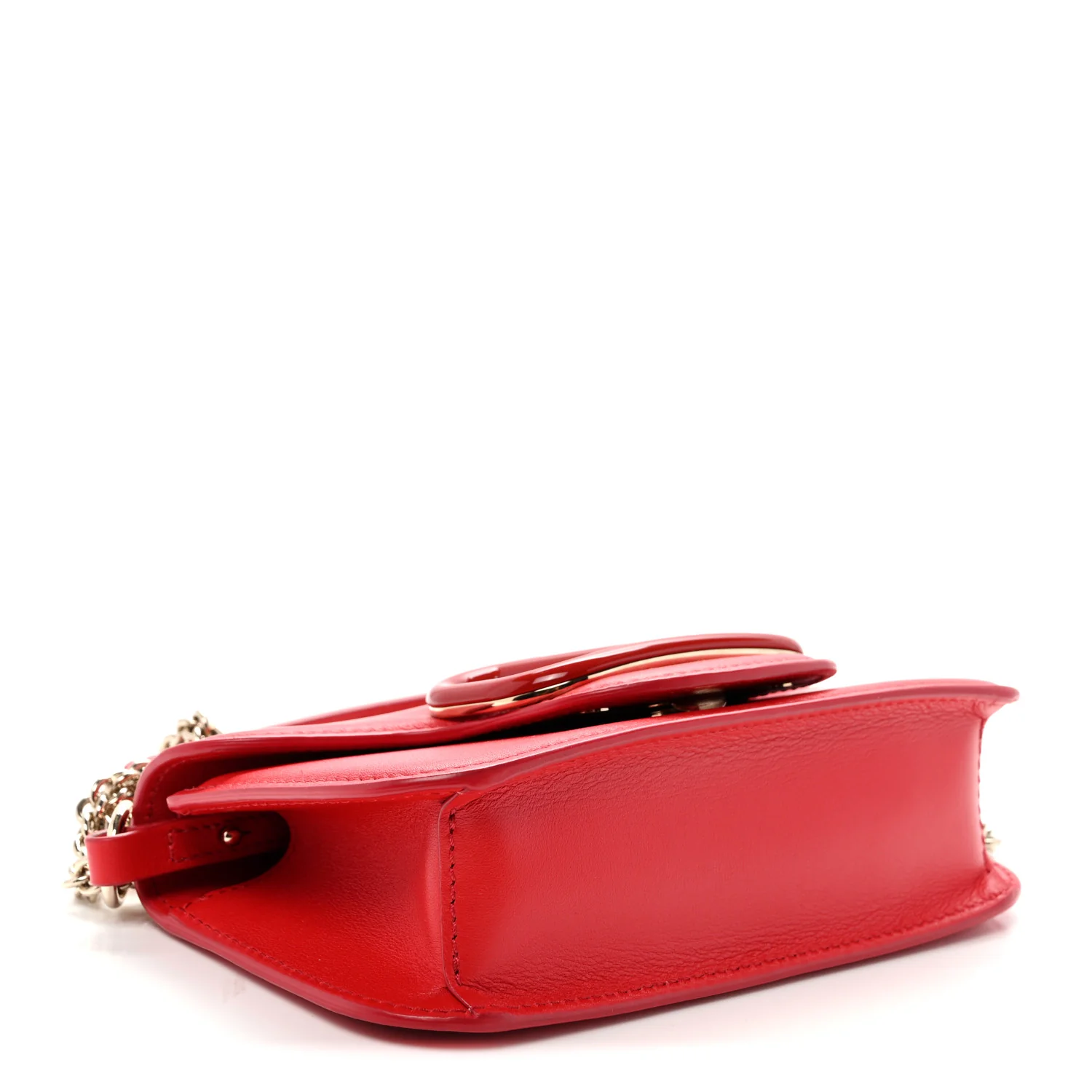 Calfskin Enamel Vlogo Small Loco Shoulder Bag Rouge Pur