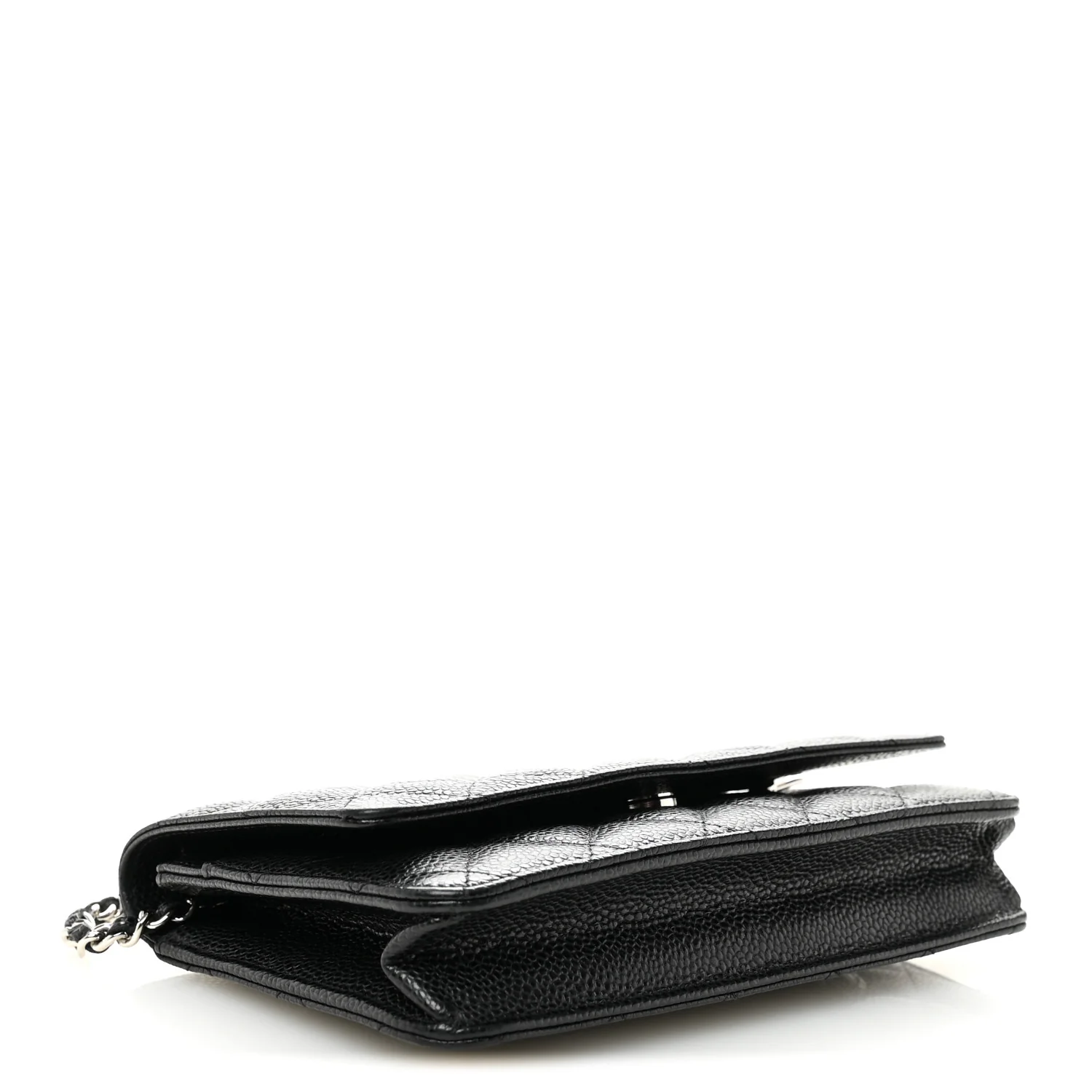 Caviar Quilted Wallet on Chain WOC Black