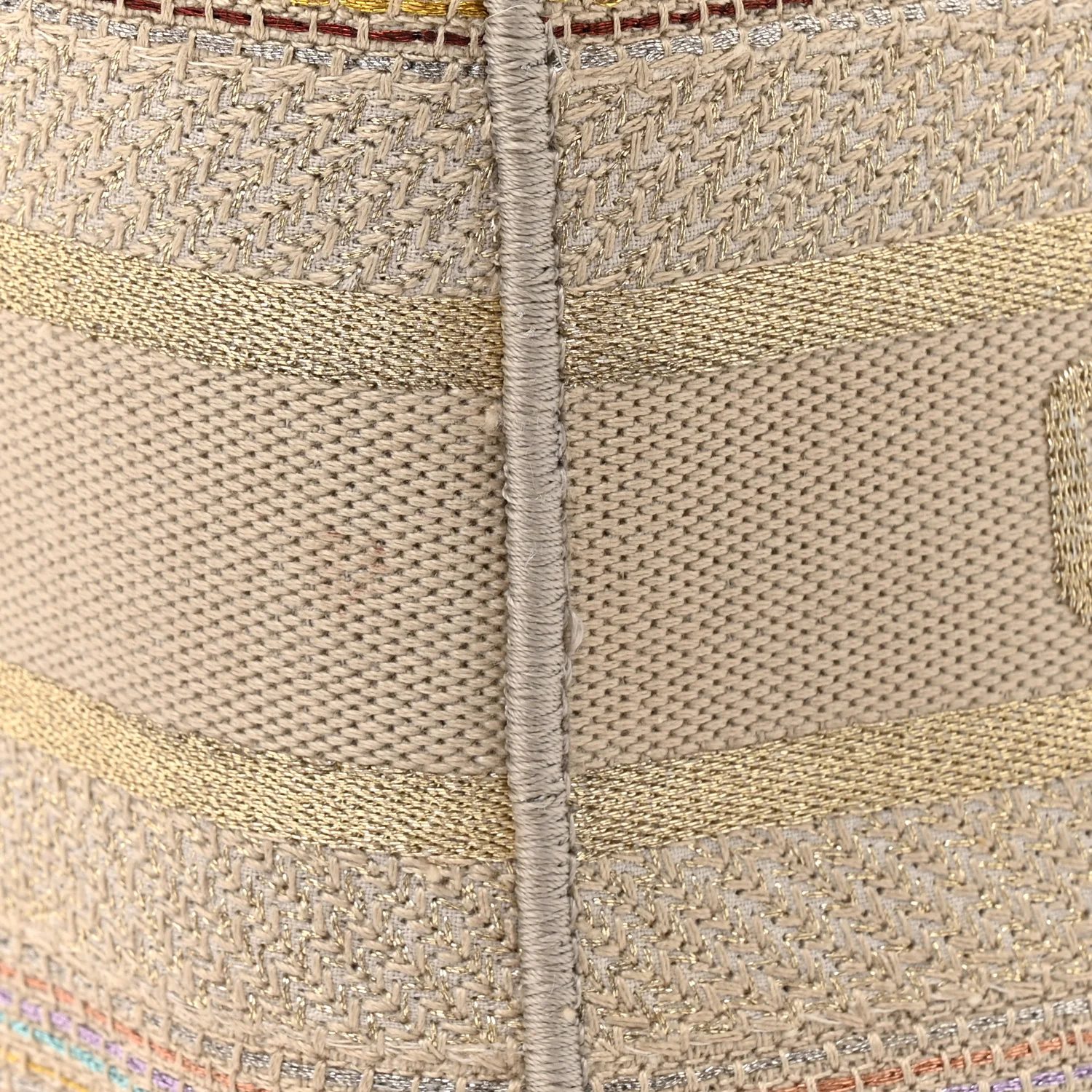 Canvas Embroidered Medium Lady D-Lite Beige Multicolor