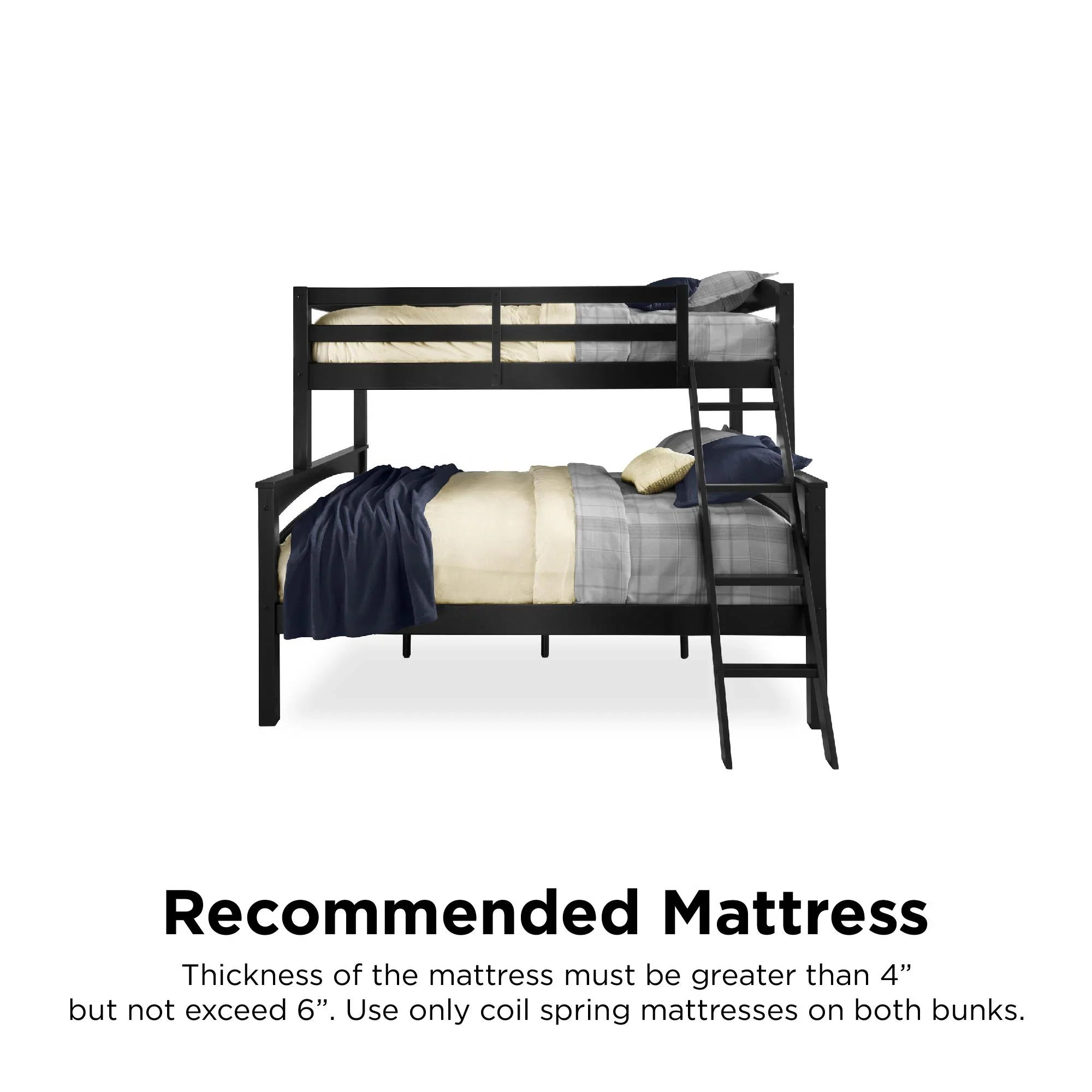 Better Homes & Gardens Leighton Kids' Convertible Twin-Over-Full Bunk Bed, Gray