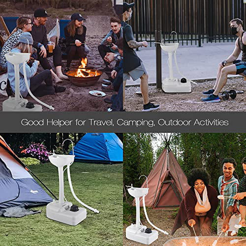 Portable Hand Wash Stand Camping Sink with Soap Dispenser & Towel Holder Water Capacity Hand Washing Station Safe HDPE for Outdoor Events.Gatherings & Worksite
