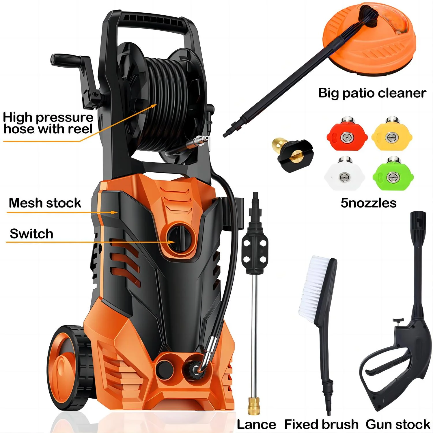 3000 PSI Electric Pressure Washer for Household, Great for Cars, Patios, Siding, Driveways - Image 4