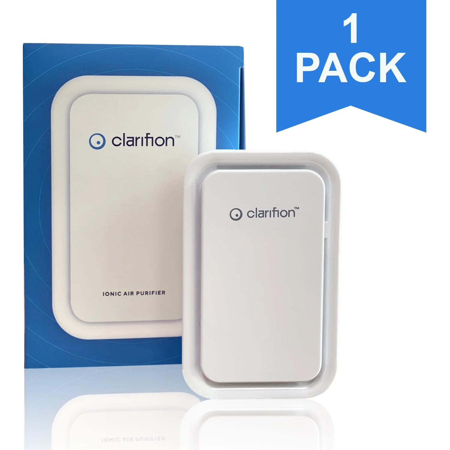 Clarifion - Negative Ion Generator with Highest Output (1 Pack) Filterless Mobile Ionizer & Travel Air Purifier, Plug in, Eliminates: Pollutants, Allergens, Germs, Smoke, Bacteria, Pet Dander