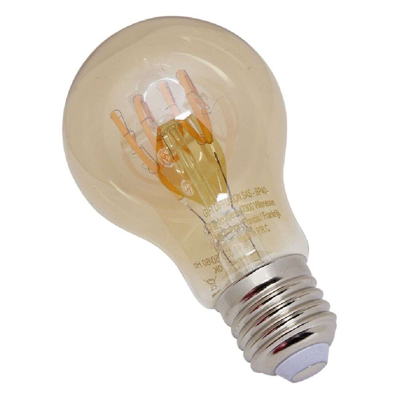 Ampoule déco ambrée A60 E27