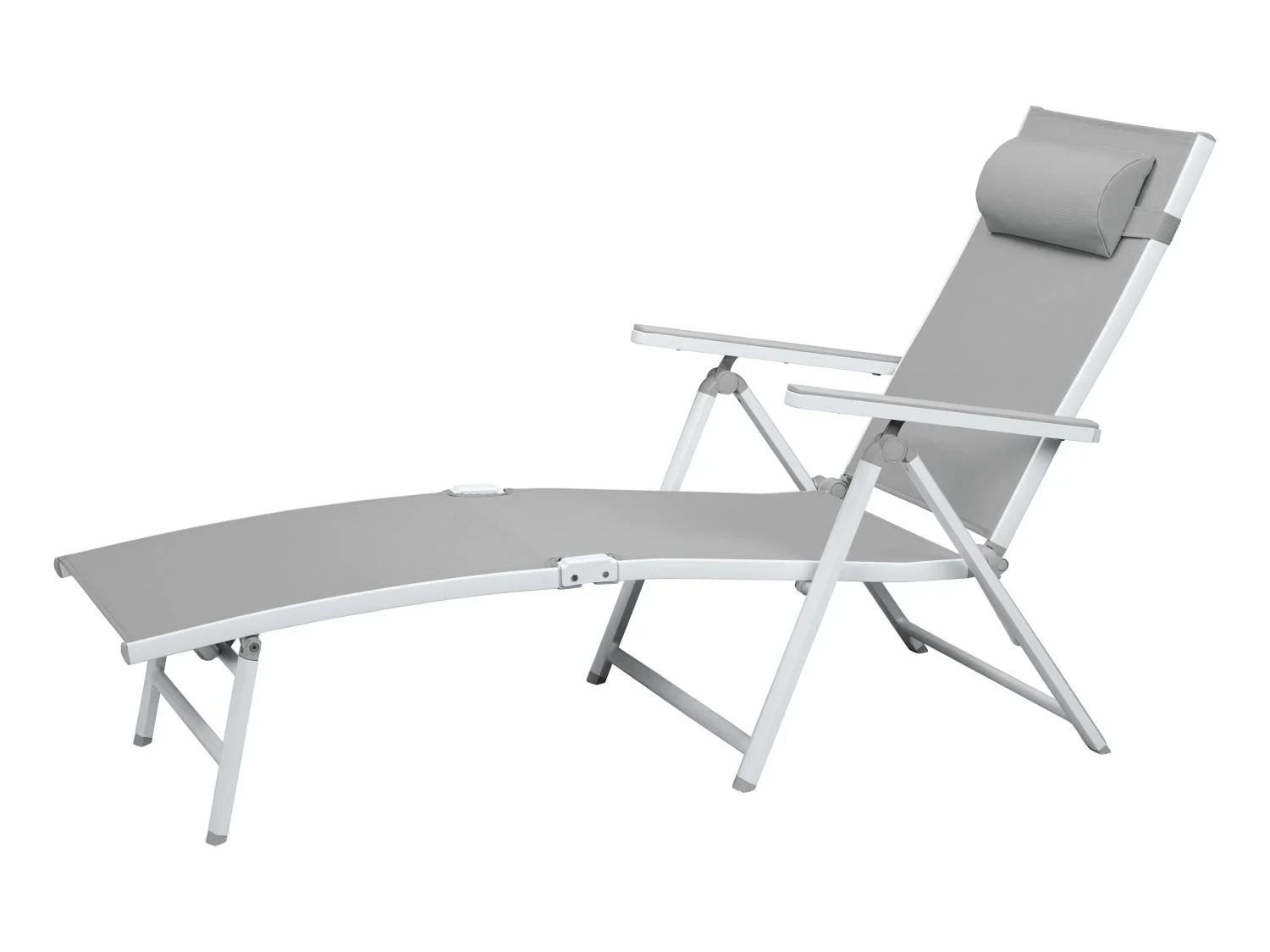 LIVARNO home Lot de 2 chaises longues en aluminium Houston, blanc/gris clair