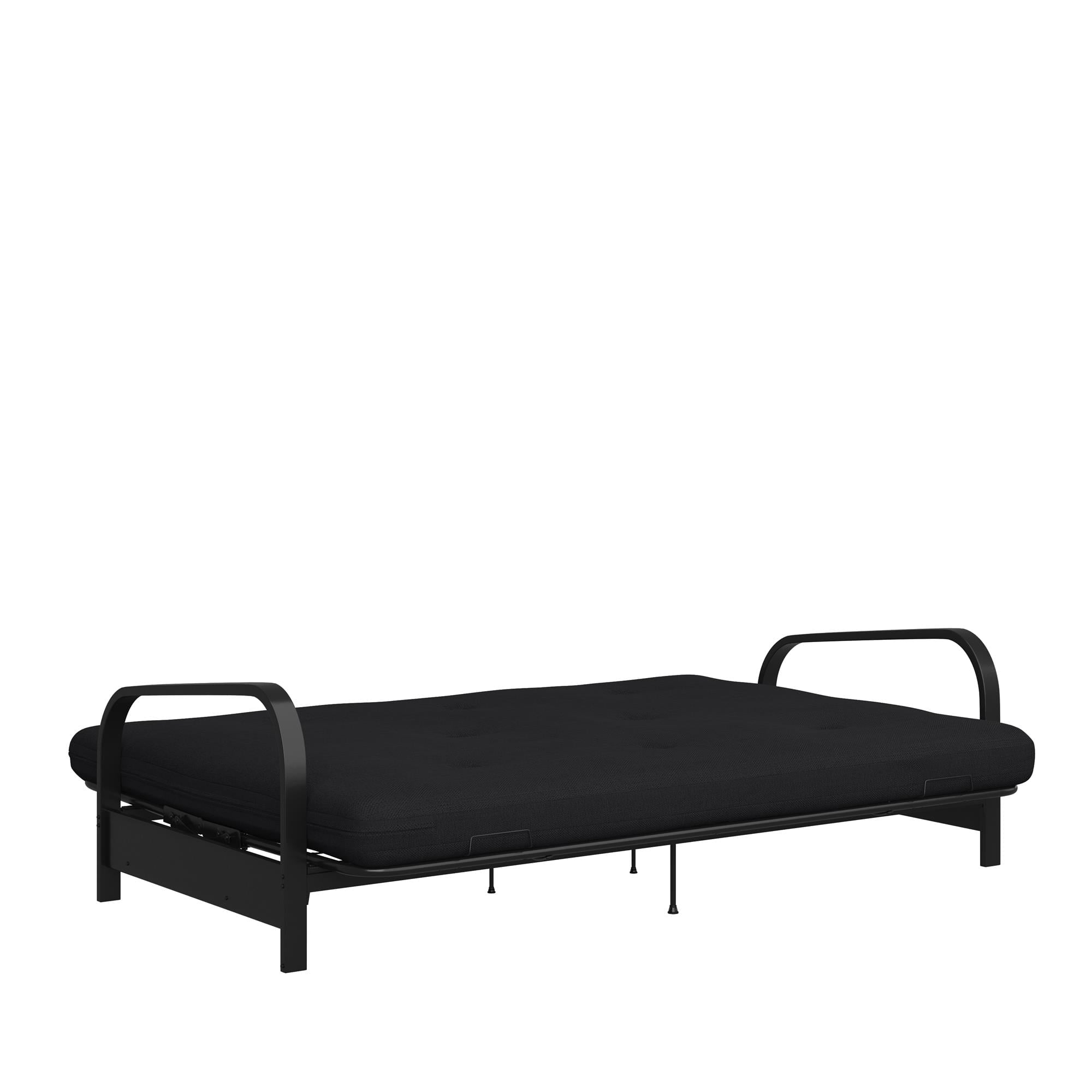 6?€� Thermobonded High Density Polyester Fill Futon Mattress. Full. Black Linen