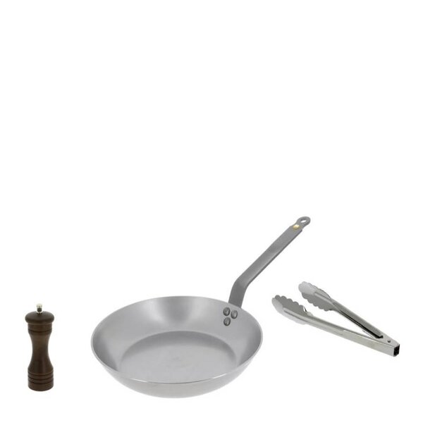 Mineral B stekepanne 26 cm m/tang og pepperkvern stål