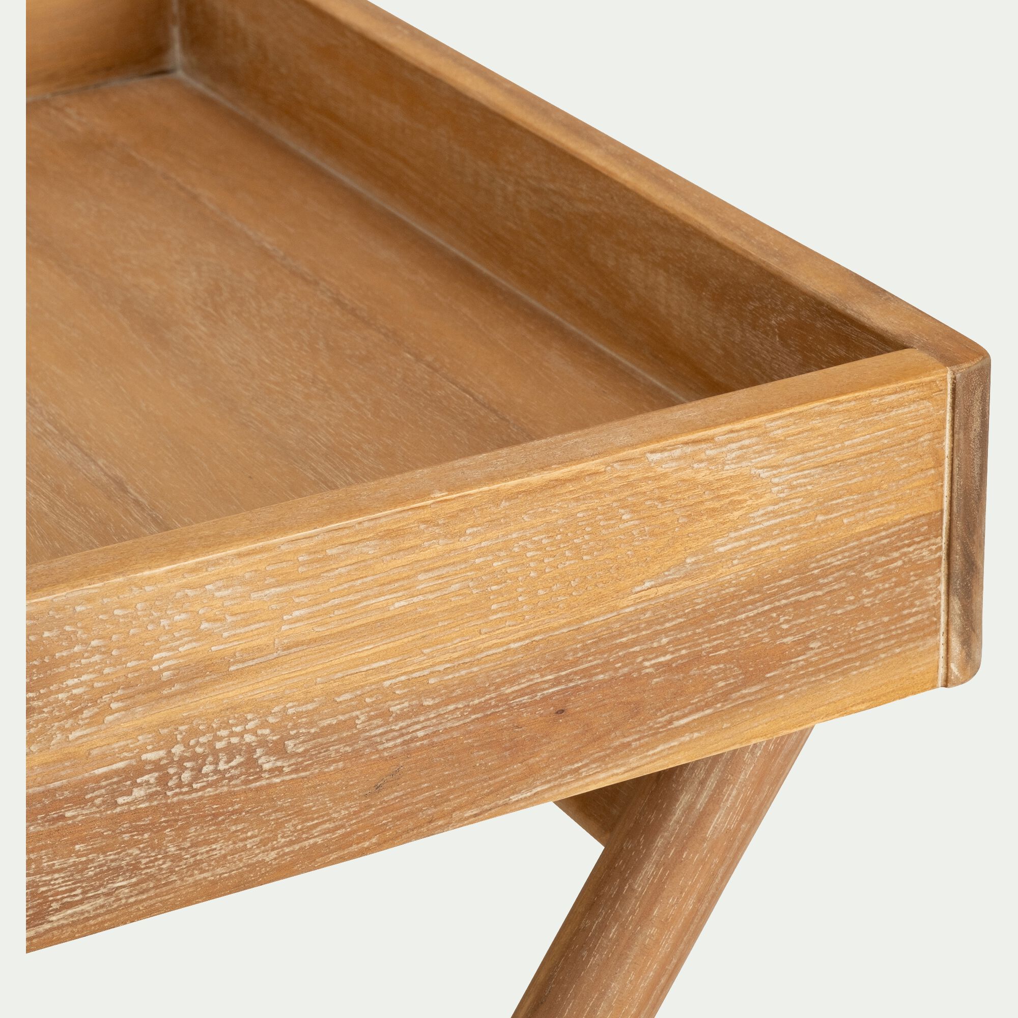 EMILIO - Table de chevet en bois d'acacia massif - bois clair