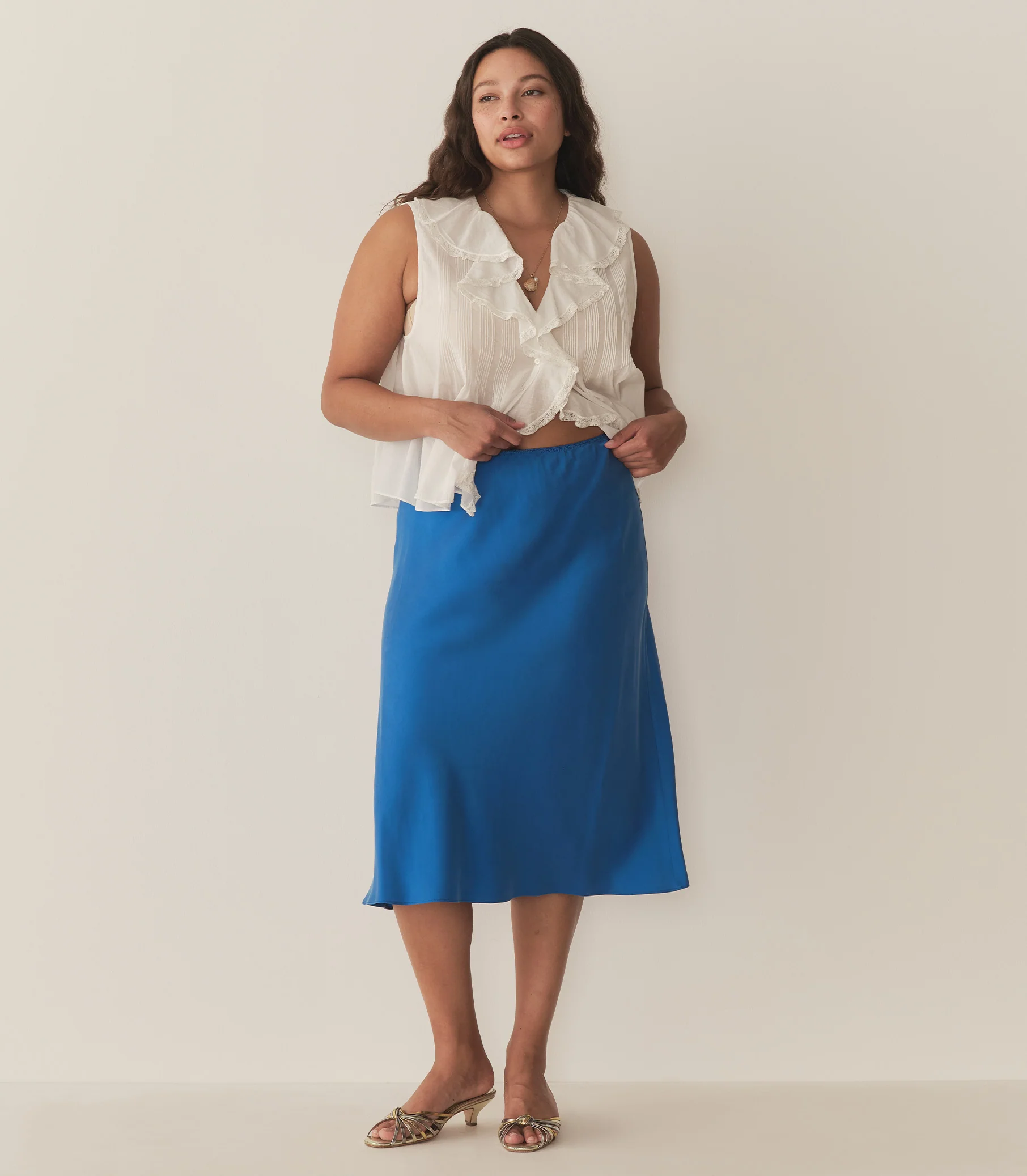 ELOWENA SKIRT -- BLUE TOURMALINE