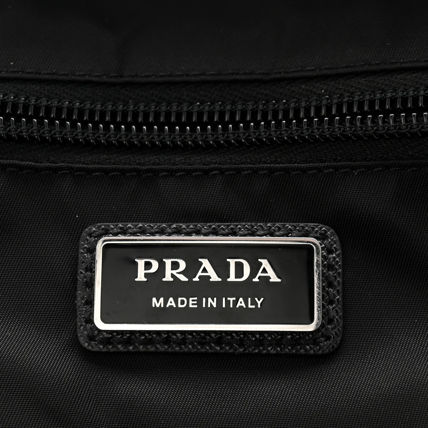 Re-Nylon Saffiano Zip Backpack Black