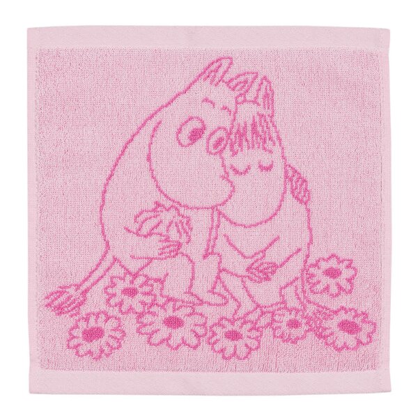 Mummi håndkle 25x25 cm Kjærester rosa