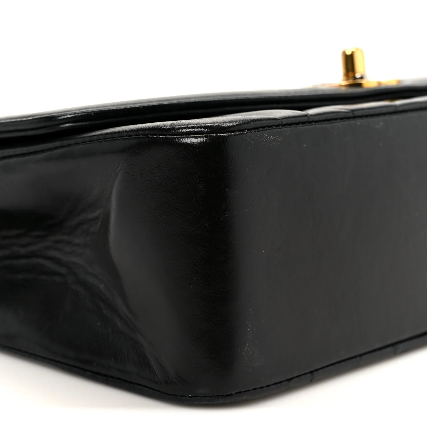 Lambskin Quilted Small Single Flap Black