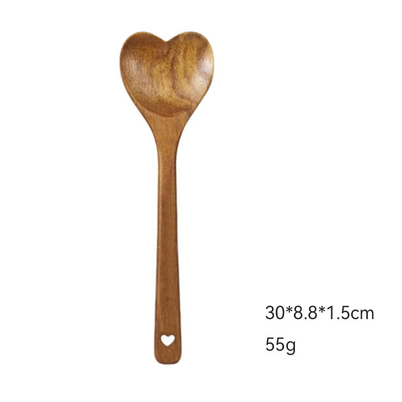 Factory Direct Spoons New Pattern Spoon Valentine's Day Gift Acacia Wood Heart-shaped Spoons