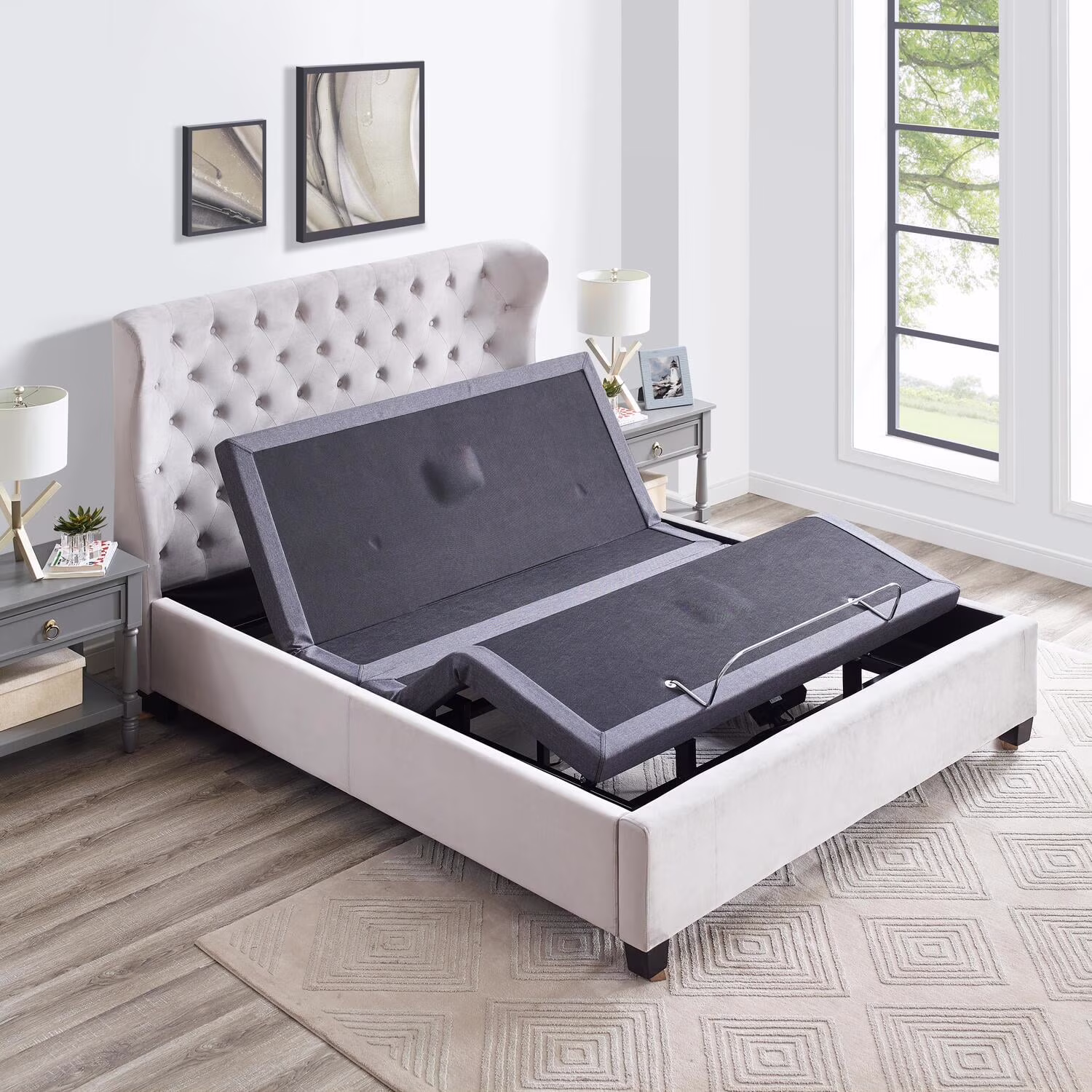 Adjustable Bed Frame Twin XL, Massaging Zero Gravity Adjustable Bed Base, Electric Adjustable Beds with 3 Speed Head Foot Massage, Wireless Remote, 2 USB Ports, 800LBs Capacity Gray(Twin-XL) - Image 5